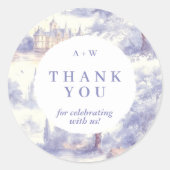 Toile de jouy Art Round Sticker (Vorderseite)