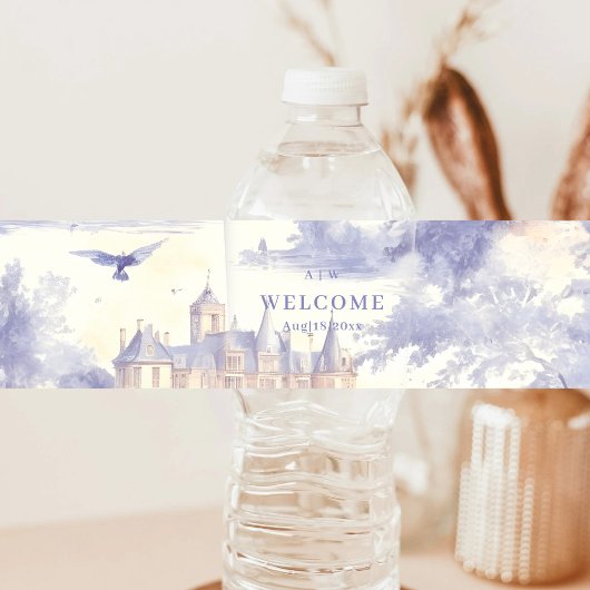 Toile de jouy art wasserflaschenetikett
