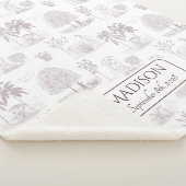Toile de Jouy Baby Blanket mit Geburtsdatum Sherpadecke (3/4)