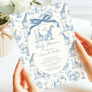 Toile De Jouy Baby Dusche Einladung