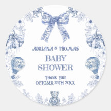 Toile de jouy Baby Dusche Vielen Dank