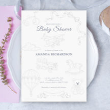 Toile de Jouy Baby-Party zum Thema Kinderzimmer