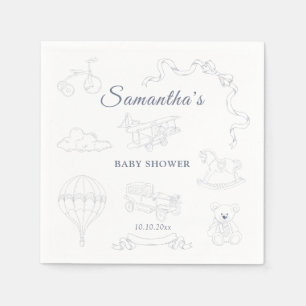 Toile de Jouy Baby-Party zum Thema Kinderzimmer Serviette