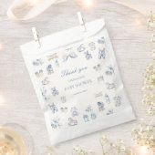Toile De Jouy Baby Shower Blue Bow Boy Geschenktütchen (Ausgeschnitten)