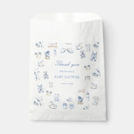 Toile De Jouy Baby Shower Blue Bow Boy Geschenktütchen
