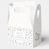 Toile De Jouy Baby Shower Blue Bow Favor Box Geschenkschachtel (Geöffnet)