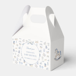 Toile De Jouy Baby Shower Blue Bow Favor Box Geschenkschachtel