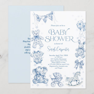 Toile De Jouy Baby Shower Junge Einladung