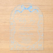 Toile De Jouy Babydusche mit Bow Boy AInvitation Acryleinladungen (Vorderseite)