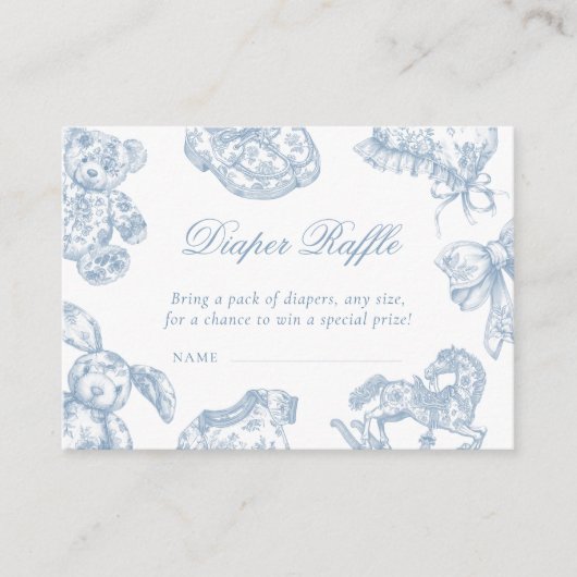 Toile de Jouy Babydusche Windelwanne Begleitkarte (Vorderseite)