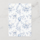 Toile De Jouy Bear Babydusche Diapper Raffle Begleitkarte (Rückseite)