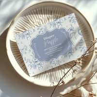 Toile De Jouy Bear Babydusche Diapper Raffle