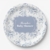Toile De Jouy Bear Babydusche Pappteller (Vorderseite)