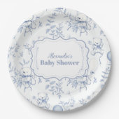 Toile De Jouy Bear Babydusche Pappteller (Vorderseite)