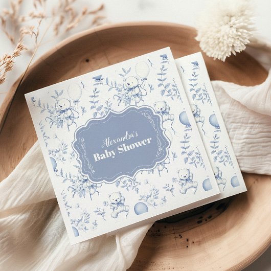 Toile De Jouy Bear Babydusche Serviette