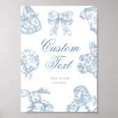 Toile de Jouy Benutzerdefiniertes Texttabellenzeic Poster (Vorne)