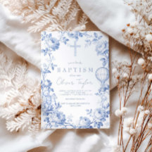 Toile De Jouy Blau Junge Taufe