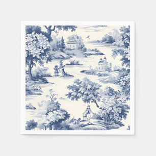 Toile de Jouy, blau und weiß, Porzellan, Serviette