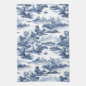 Toile de jouy, blaue China, Porzellan, blaue Weide Geschirrtuch (Vertikal)