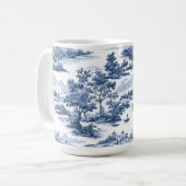 Toile de jouy, blaue China, Porzellan, blaue Weide Kaffeetasse (Vorderseite Links)