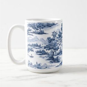 Toile de jouy, blaue China, Porzellan, blaue Weide Kaffeetasse