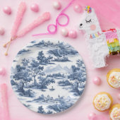 Toile de jouy, blaue China, Porzellan, blaue Weide Pappteller (Party)