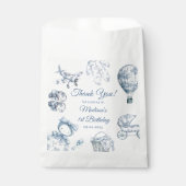 Toile De Jouy Blaue Geburtstagsfeier Geschenktütchen (Vorderseite)