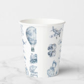 Toile De Jouy Blaue Geburtstagsfeier Pappbecher (Rechts)