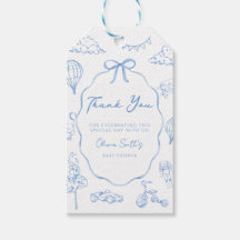 Toile De Jouy Blaues Baby Shower Dankeschön