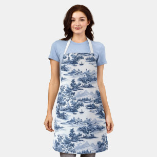 Toile de Jouy, blaues Porzellan, Porzellan, blaues Schürze