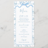 Toile de jouy Blue Baby Shower Boy Menu Card Menükarte (Vorderseite)