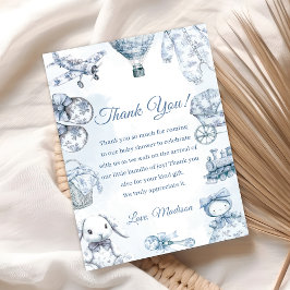 Toile De Jouy Blue Baby Shower Party Einladung
