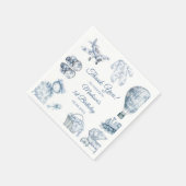 Toile De Jouy Blue Birthday Party Serviette (Ecke)