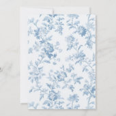 Toile De Jouy Blue Bow Babydusche Einladung (Rückseite)