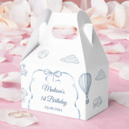 Toile De Jouy Blue Bow Birthday Party Geschenkschachtel