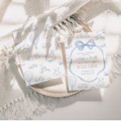 Toile de Jouy Blue Bow Chinoiserie Boy Baby Dusche Einladung