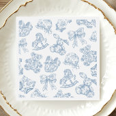 Toile de Jouy Blue Bow Paper Plate Serviette