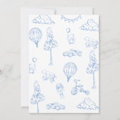 Toile De Jouy Blue Boy Baby Dusche Einladung (Rückseite)