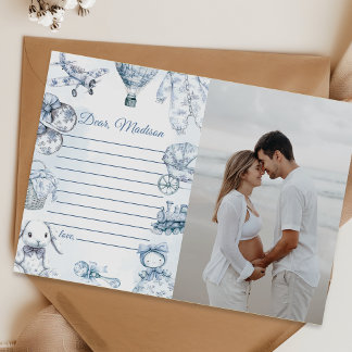 Toile De Jouy Blue Capsule Note Message Card Einladung