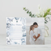 Toile De Jouy Blue Capsule Note Message Card Einladung (Stehend Vorderseite)