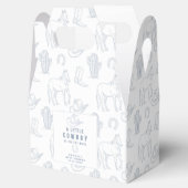 Toile de Jouy Blue Cowboy Western Babydusche Geschenkschachtel (Geöffnet)