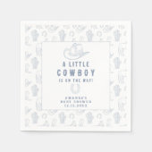 Toile de Jouy Blue Cowboy Western Babydusche Serviette (Vorderseite)