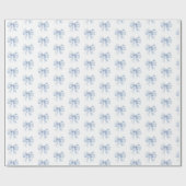 Toile de Jouy Blue Elegant Bow Geschenkpapier (Flach)