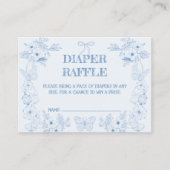 Toile De Jouy Blue Floral Boy Diaper Raffle Begleitkarte (Vorderseite)