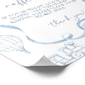 Toile de Jouy Blue Kinderzimmer Boy Diaper Raffle Poster (Ecke)