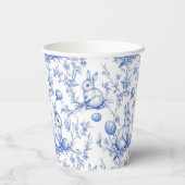 Toile De Jouy Blue Oaster Bunny Pappbecher (Rückseite)