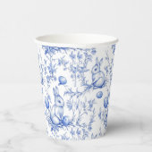 Toile De Jouy Blue Oaster Bunny Pappbecher (Rechts)