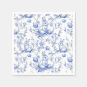 Toile De Jouy Blue Oaster Bunny Serviette (Vorderseite)