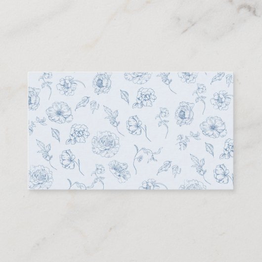 Toile de Jouy Blue Rezept für die Braut Begleitkarte (Rückseite)