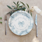 Toile de Jouy Bonjour Bebe Bow Baby Dusche Pappteller